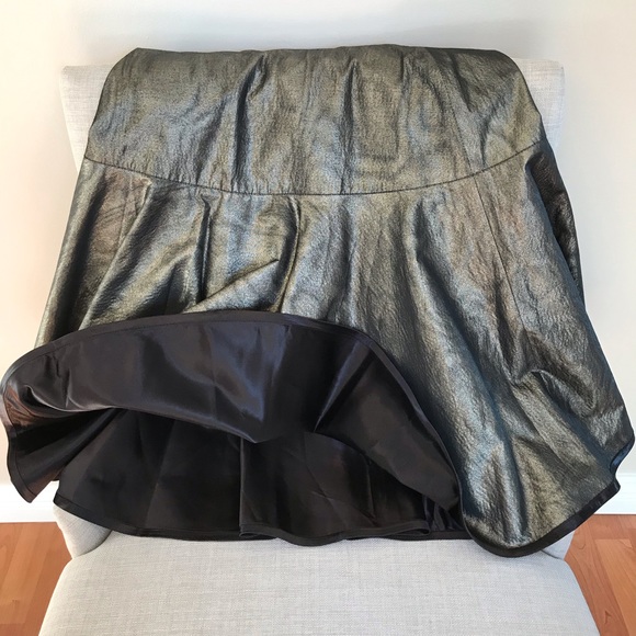 ALFRED SUNG | Vintage Satiny Deep Green Alfred Sung Flouncy Swing Skirt Size 8 - Picture 8 of 13